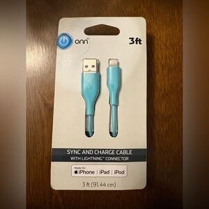 On Running Light Blue Lightning Cable for Apple Devices